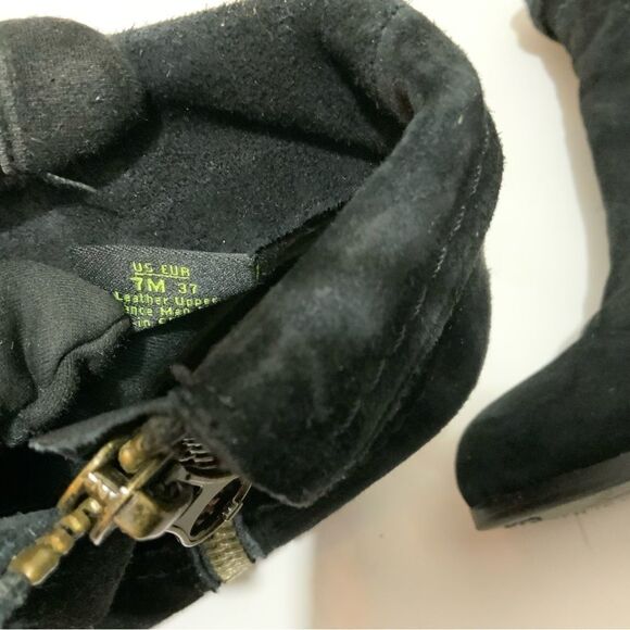 Sam Edelman Louie Suede Fringe Heeled Ankle Boot Black Women's sz 7 - Picture 9 of 14